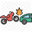 Bike Collision With Car  Icon