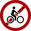 Biking Is Not Allowed Road Sign Icon