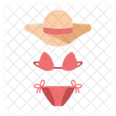 Bikini Hat Beachwear Icon
