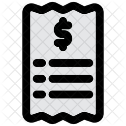 Bill Receipt Icon - Download in Colored Outline Style