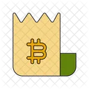 Billete de bitcoin  Icono