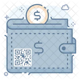 Billetera con código qr  Icono