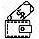 Icono De Billetera Con Linea De Efectivo Icon