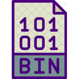 Bin File Icon - Download In Colored Outline Style