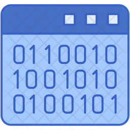Binary Code Icon - Download in Colored Outline Style