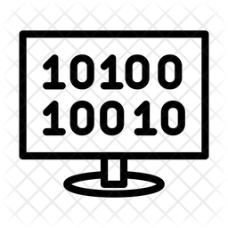 Binary Code Icon - Download in Line Style