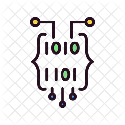 Binary Code Icon - Download in Colored Outline Style