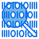 Binary Code Search Magnifier Icon