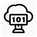 Binary Code Number Cloud Icon