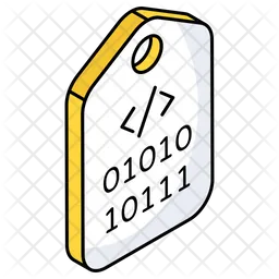 Binary Code Tag  Icon