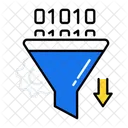 Binary Data Extraction Binary Data Filtration Binary Data Pouring Icon