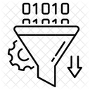 Binary Data Extraction Binary Data Filtration Binary Data Pouring Icon