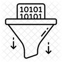Binary Data Filtration Binary Data Extraction Binary Data Pouring Icon