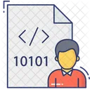 Binary Developer Binary Programmer Binary Code File Icône