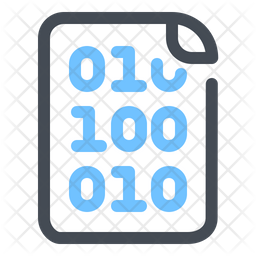 Binary File Icon - Download in Colored Outline Style