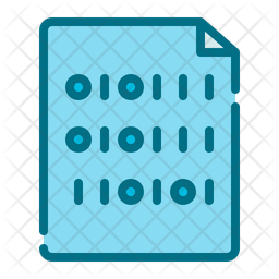 Binary File Icon - Download in Colored Outline Style