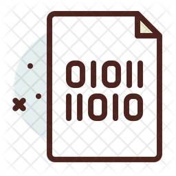 Binary File Icon - Download in Colored Outline Style