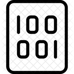 Binary File Icon - Download in Line Style