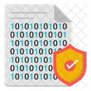 Binary File Security Binary Document Security Binary Paper Security Icon