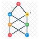 Binary Decision Diagram Binary Tree Connected Chart Icon