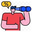 Binoculars Man Sale Icon