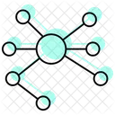Bio Molecules Color Shadow Line Icon 아이콘