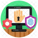 Cybersecurity Biometric Access Cyber Protection Icon