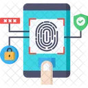 Cyber Crimes Cyber Security Biometric Authentication Icon