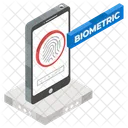 Fingerabdrucksensor Fingerauthentifizierung Biometrische Technologie Symbol