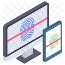 Biometrische Verifizierung Fingerabdruckscanner Biometrische Zugangskontrolle Symbol