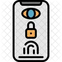 Biometrischer Sperrbildschirm des Smartphones  Symbol