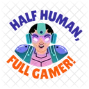 Bionic Character Headset Gaming Icon
