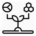 Biotechnologie Feuille Molecules Icône