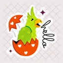 Egg Hatching Bird Hatching Cute Parrot Icono