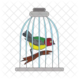 Bird in bird cage  Icon