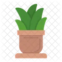 Bird On Flower Pot  Icon