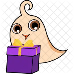 Bird With Gift Box  Icon