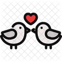 Birds Heart Romance Icon