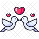 Birds Pigeon Couple Icon