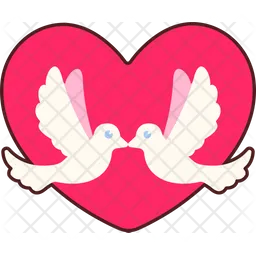 Birds Two With Heart  Icon