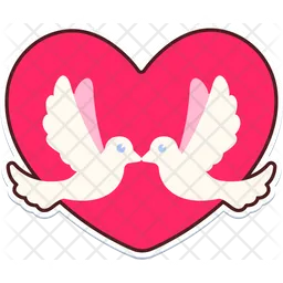 Birds Two With Heart  Icon