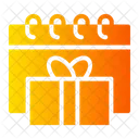 Birthday Time And Date Gift Box Icon
