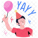 Birthday Balloon Birthday Boy Partying Icon
