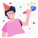 Party Horn Birthday Boy Birthday Celebration Icon