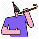 Birthday Boy Party Blower Birthday Icon