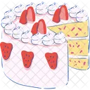 Birthday Cake Cut Candle Light Icon