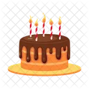 Birthday cake lit candles  Icon