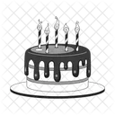 Birthday cake lit candles  Icon