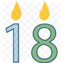 Birthday Eighteen Birthday Flame Icon
