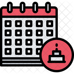 Birthday Date Icon - Download in Colored Outline Style